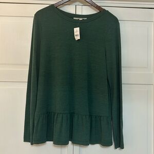 NWT Loft top. Forest green size medium